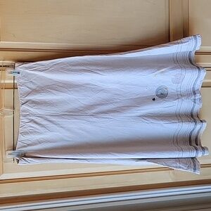 CLC bias linen embroidered skirt